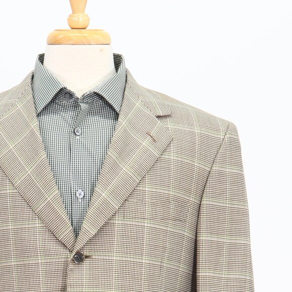 Brioni 42R Beige Check 3-Button Sport Coat Blazer Jacket T269 - Picture 5 of 11